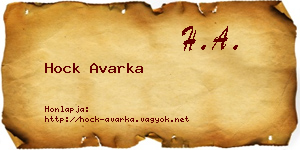 Hock Avarka névjegykártya